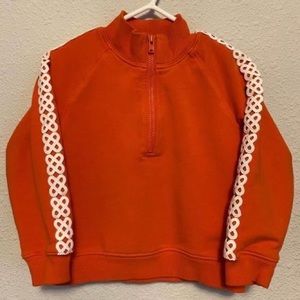 Janie and Jack Quarter Zip Orange Sweatshirt Jacket